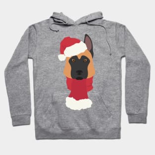 Christmas Malonois Dog Face Hoodie